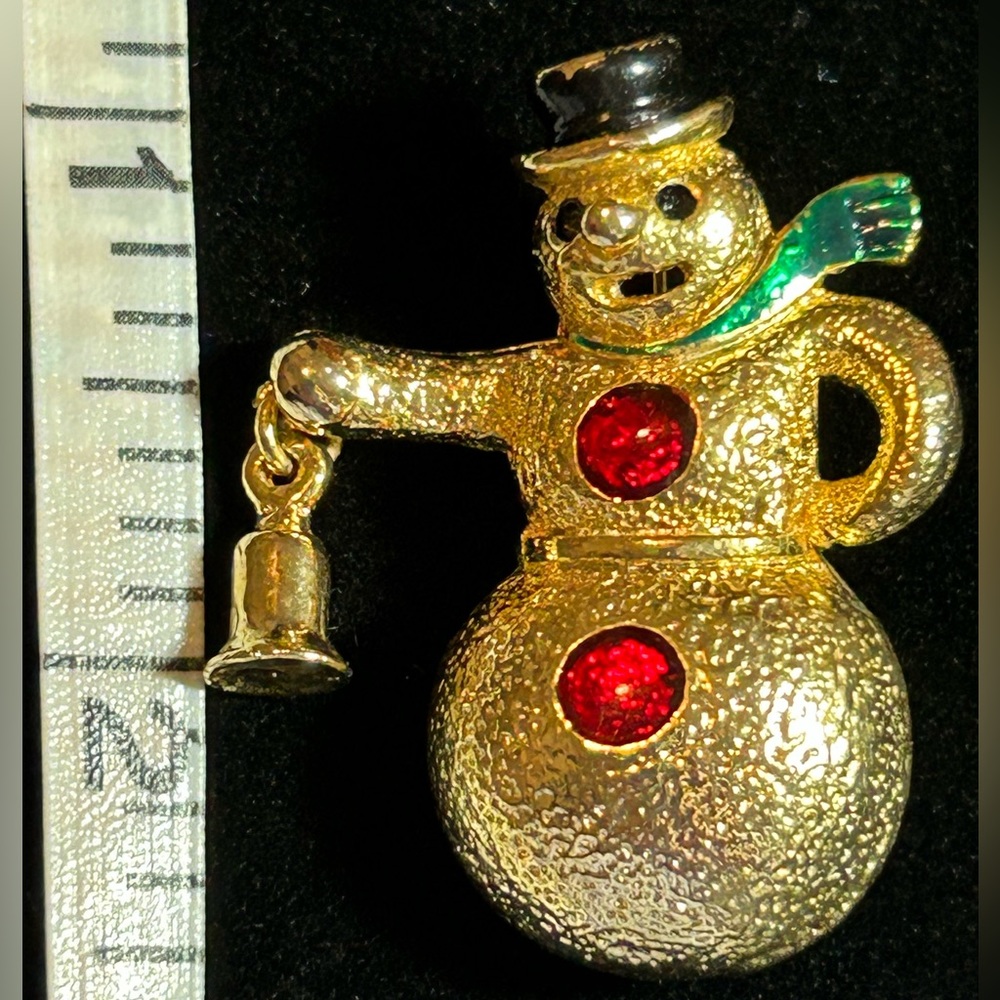 Vintage Snowman Brooch / Pin
